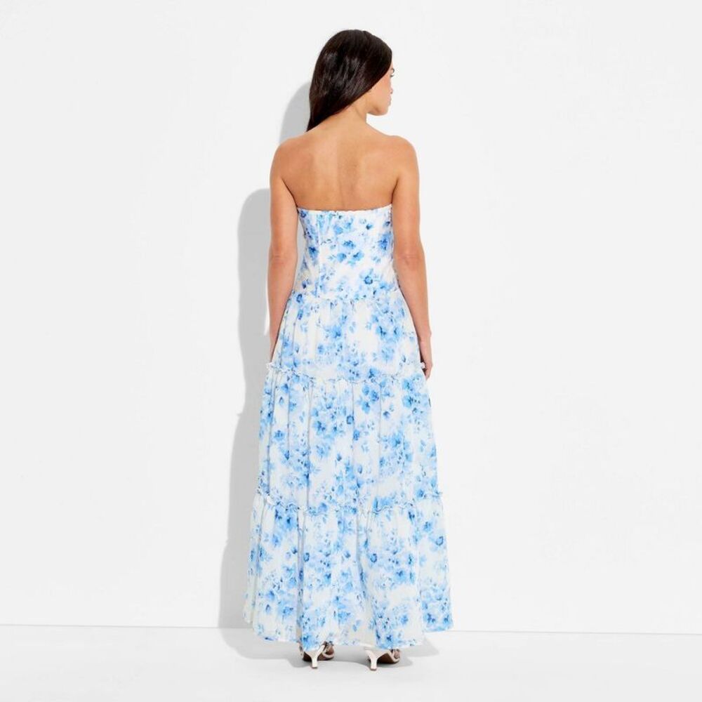 Wild Fable - Women's Strapless Tiered Corest Maxi Dress - Wild  White - Picture 3 of 3
